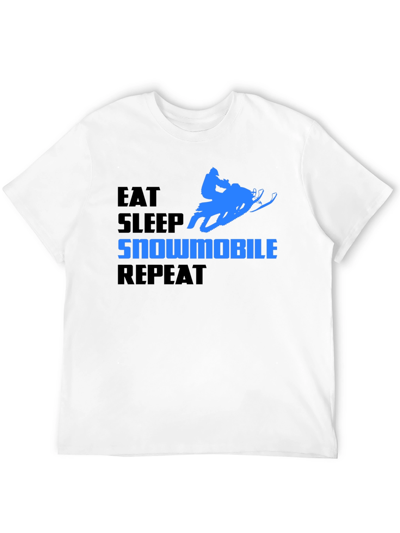 Eat Sleep Snowmobile Repeat Black Graphic T-Shirt