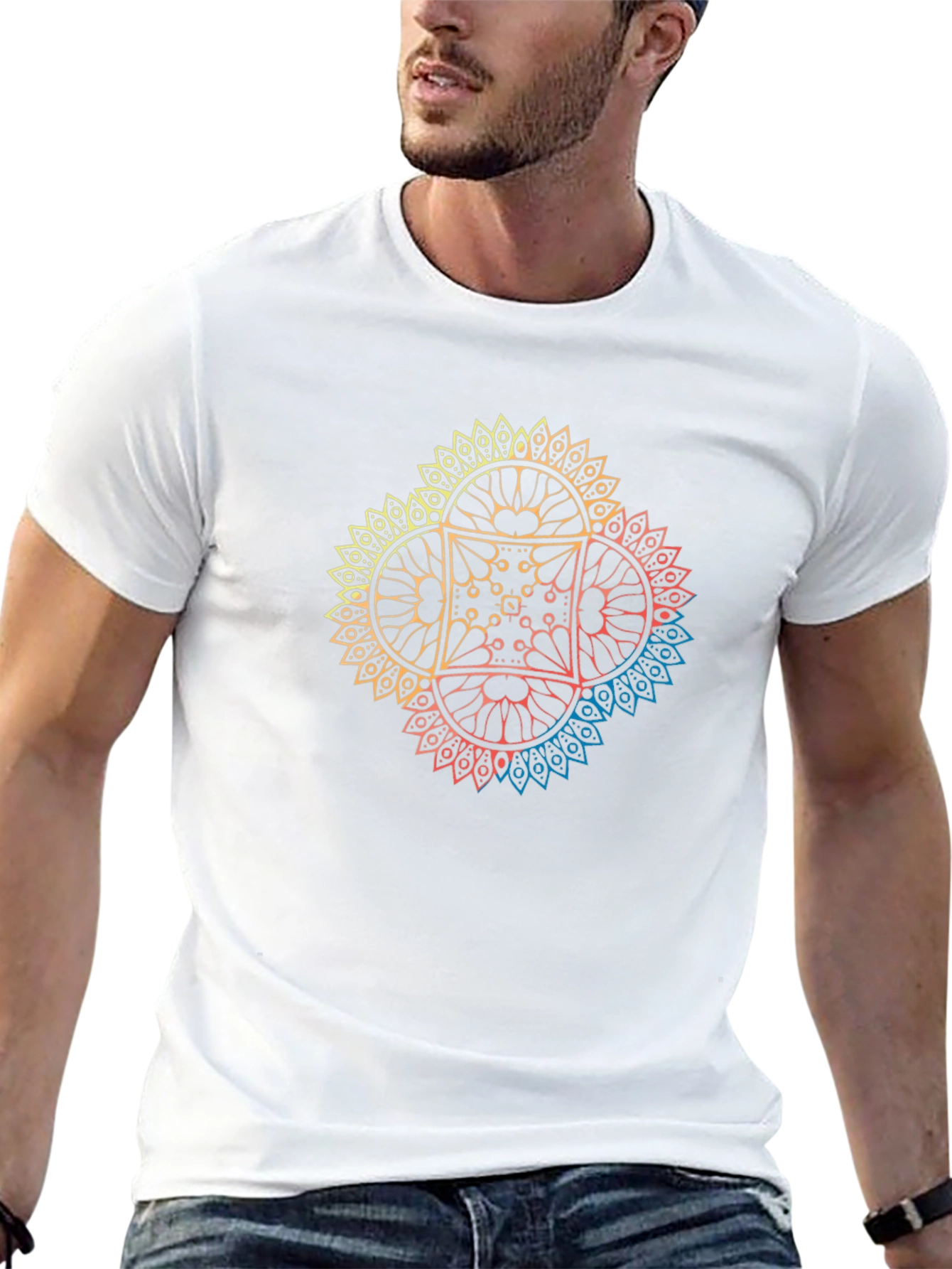 Black Mandala Graphic Print Tee