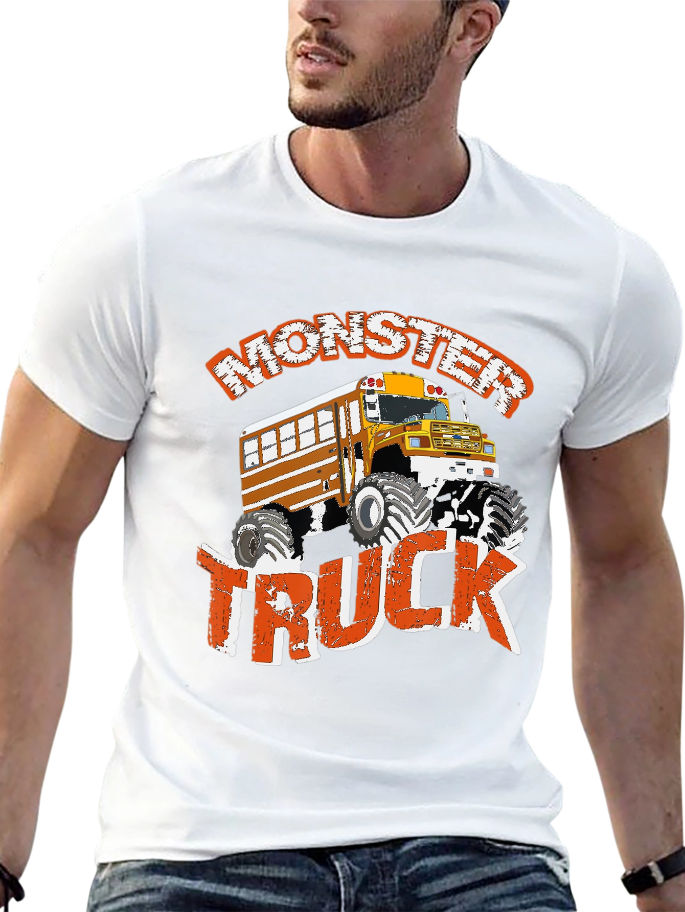 Monster Truck School Bus T-Shirt - Fun Graphic Tee