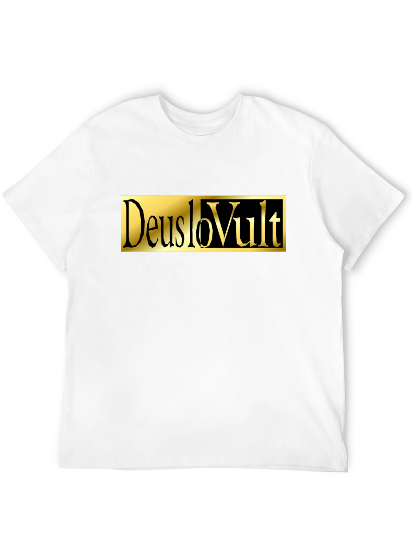 Deus Vult Black T-Shirt - Gold Graphic