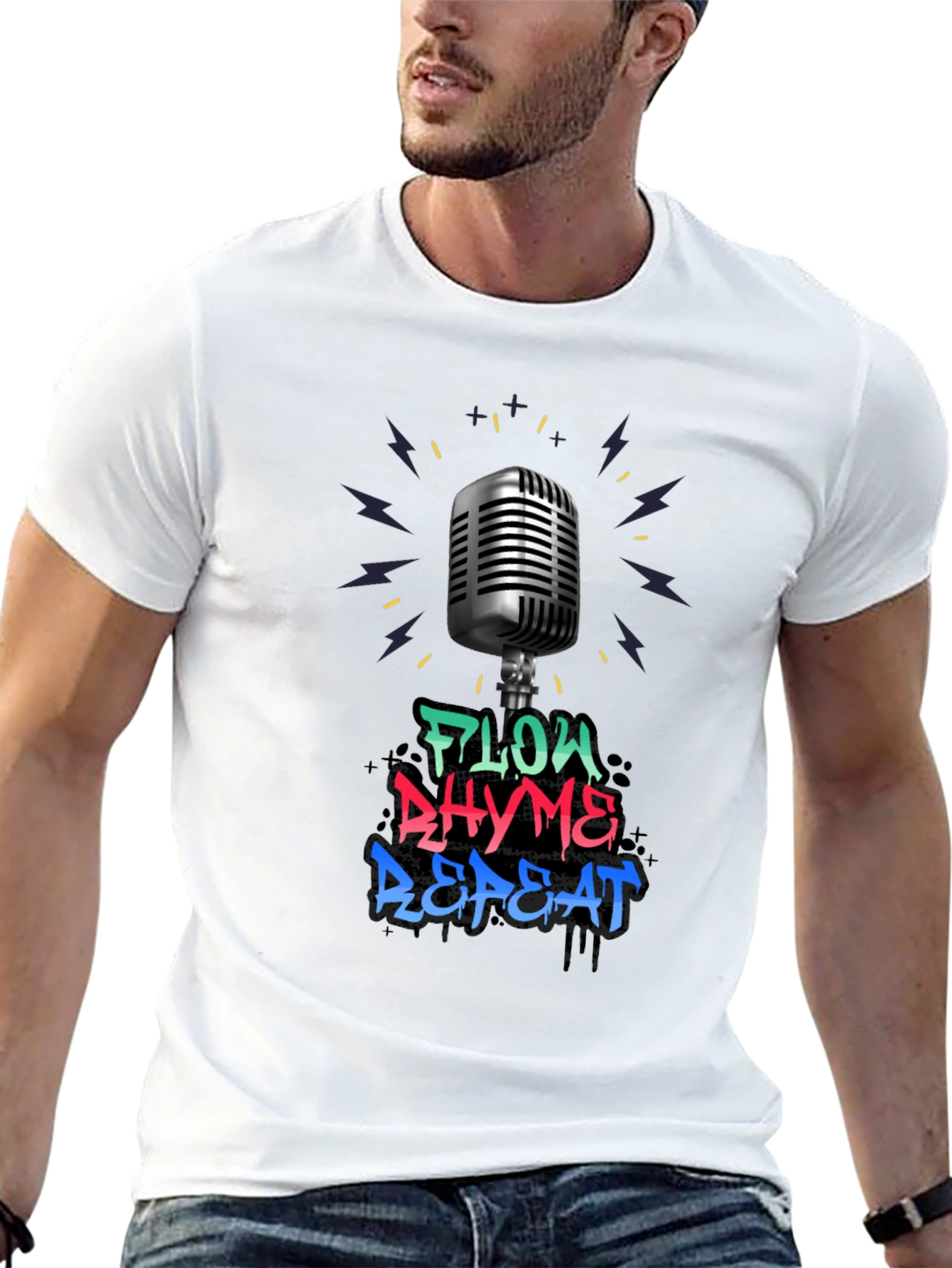 Flow Rhyme Repeat Graphic Tee - Music Lovers T-Shirt