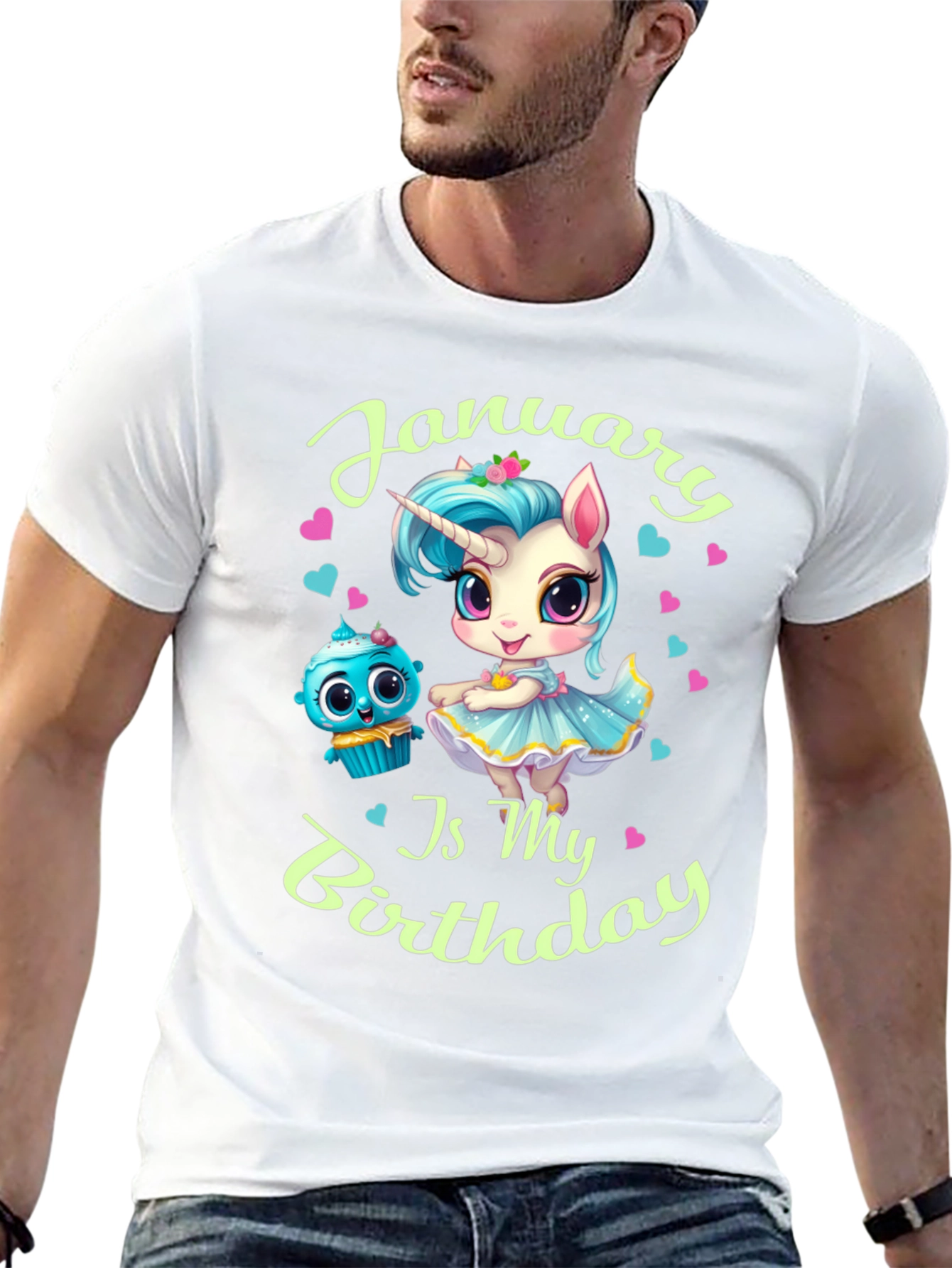 January Birthday Unicorn T-Shirt