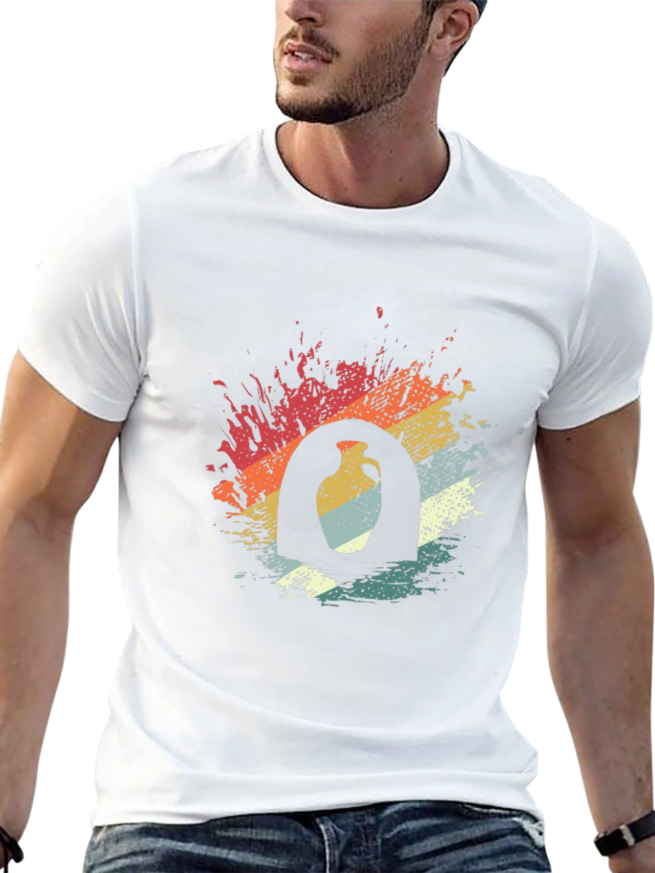 Retro Pottery Graphic Tee - Unisex Soft Cotton Shirt