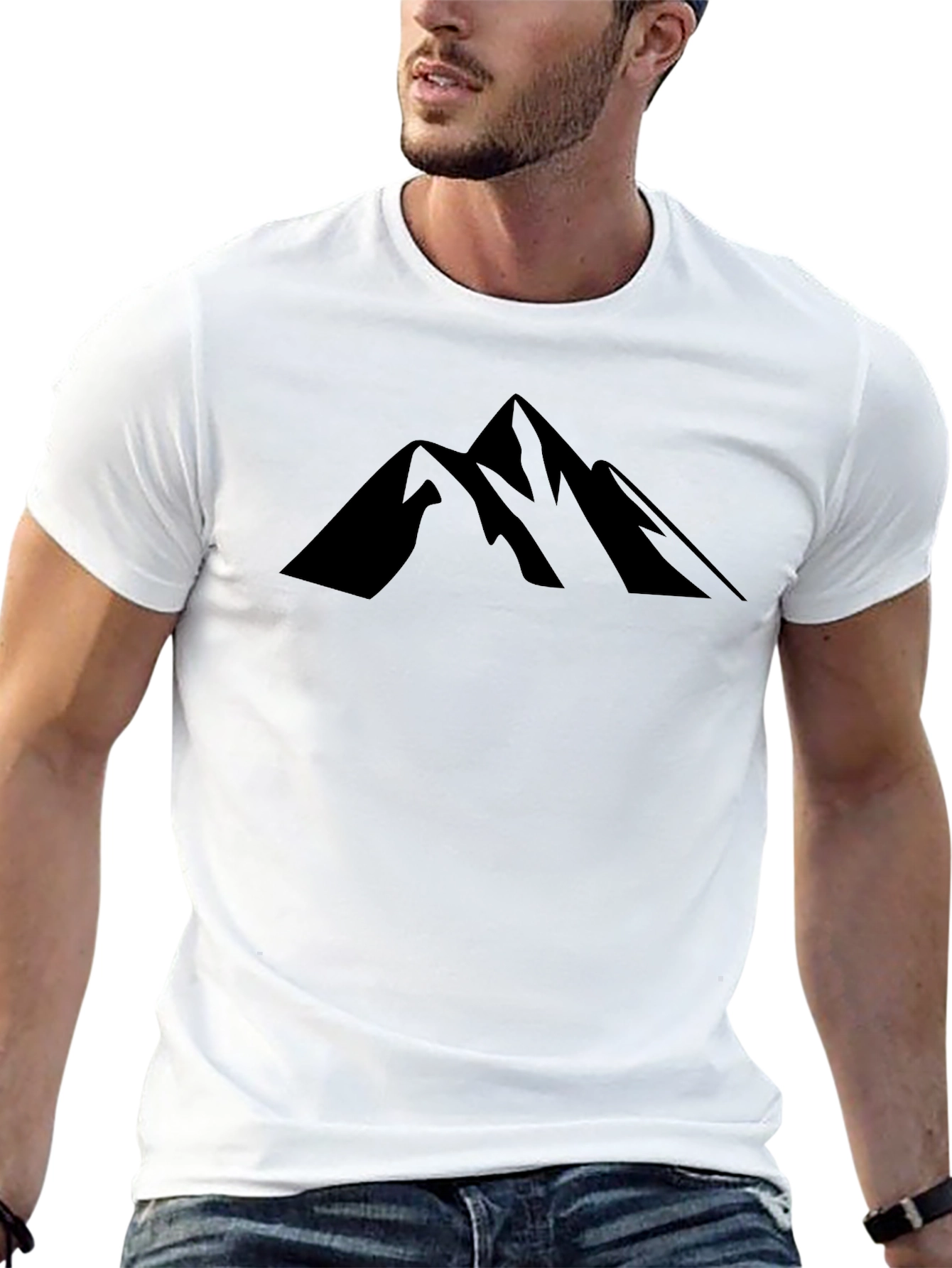 Mens Black Mountain Graphic T-Shirt