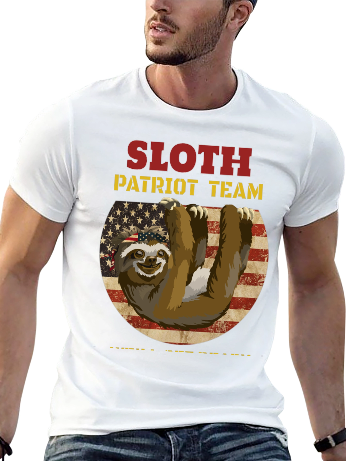 Sloth Patriot Team Graphic Tee