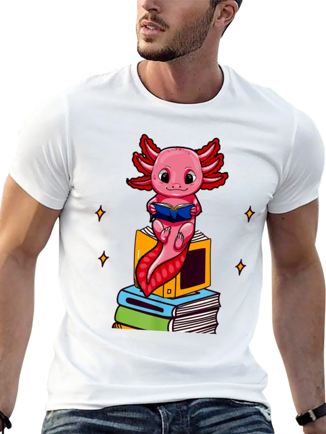 Axolotl Reader T-Shirt - Book Lover Tee