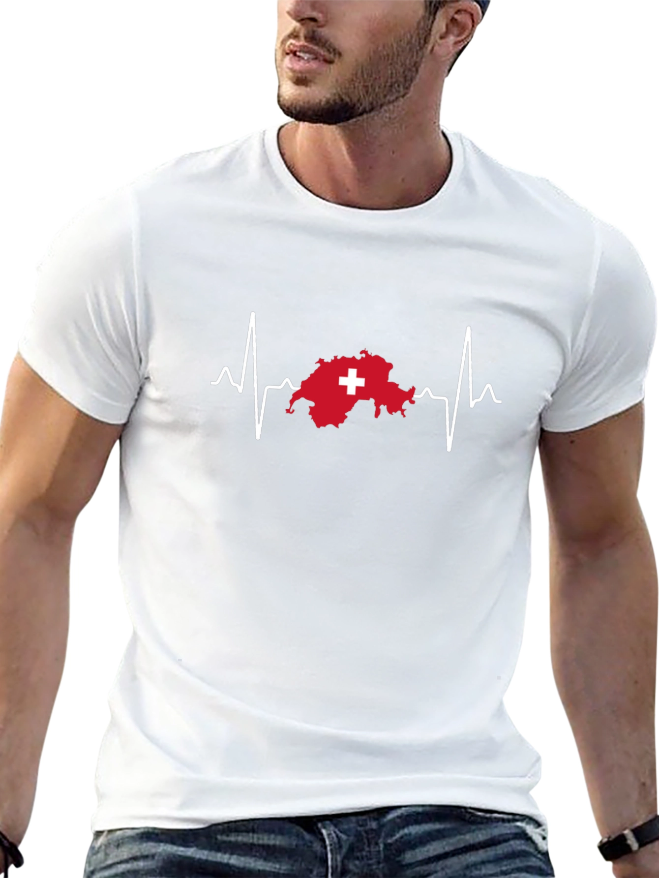Switzerland Heartbeat T-Shirt - Swiss Pride Tee