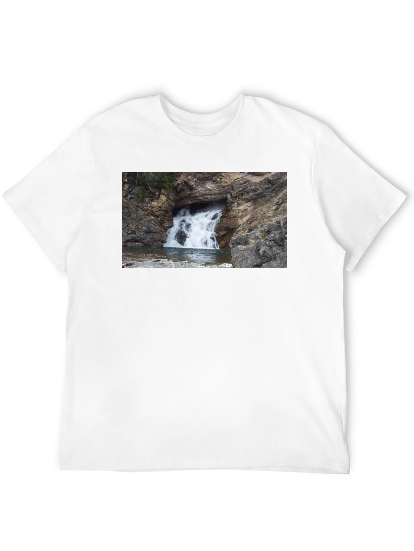 Waterfall Graphic Black T-Shirt