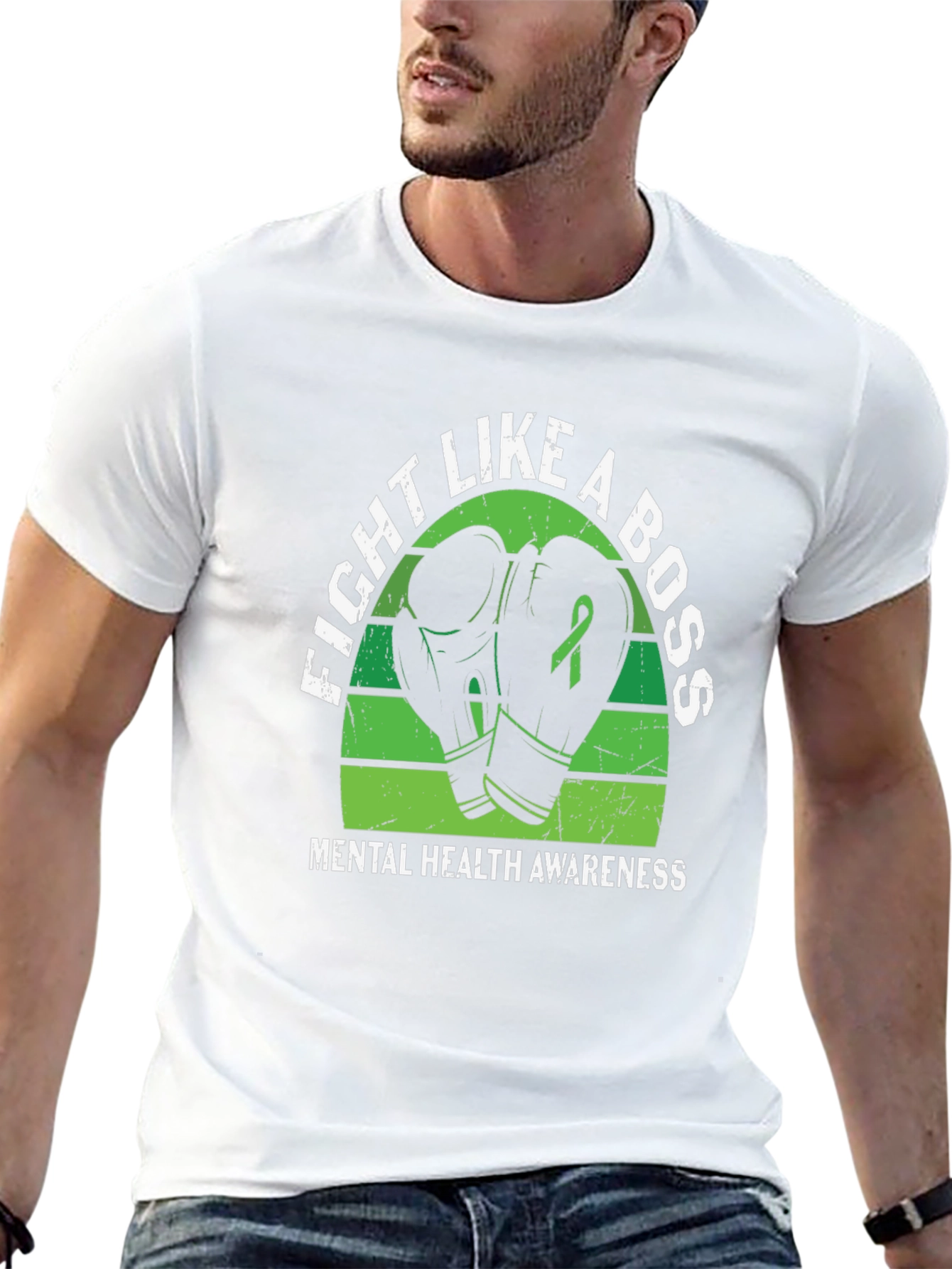 Fight Like a Boss Mental Health Awareness T-Shirt