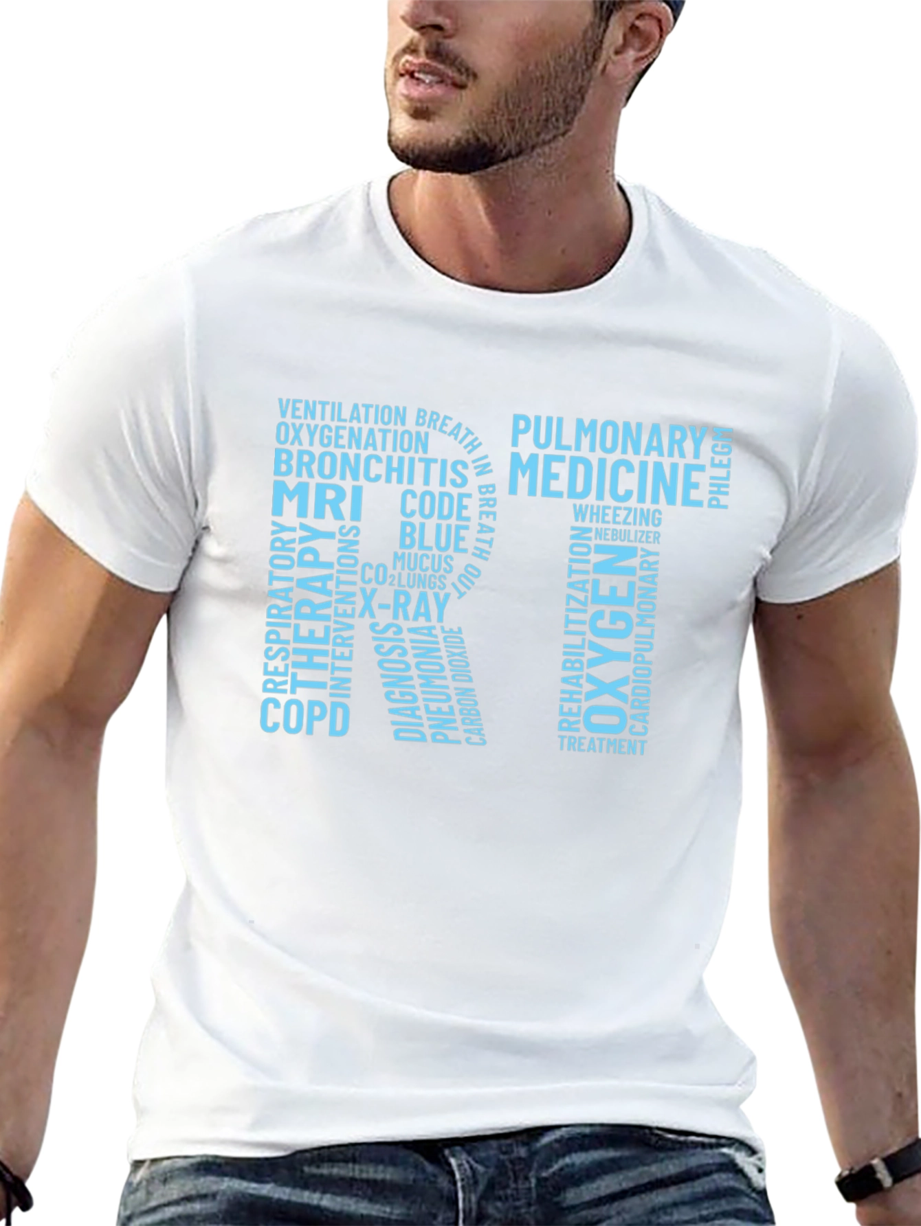 Respiratory Therapy Word Art T-Shirt
