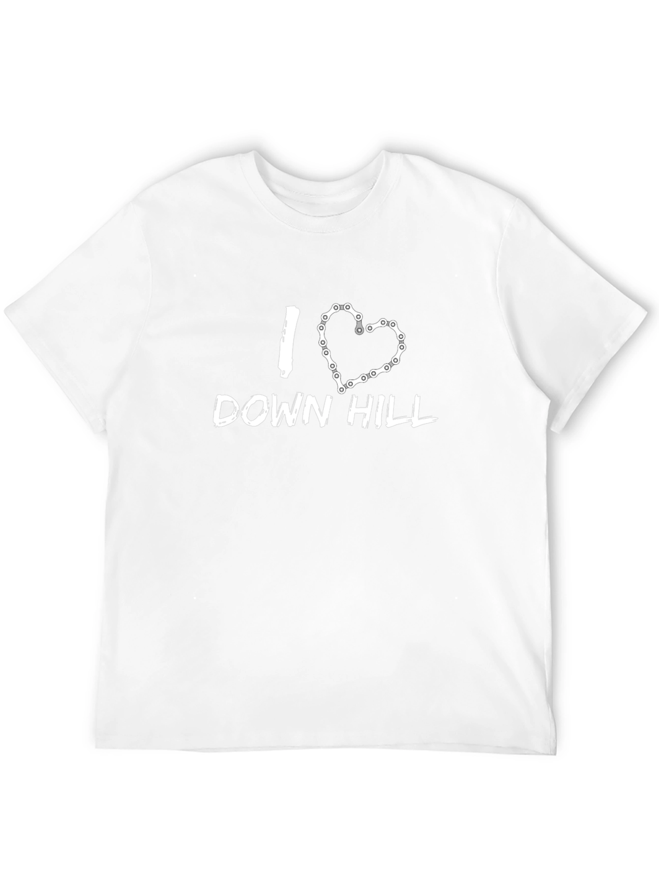 I Love Downhill Biking Chain Heart T-Shirt