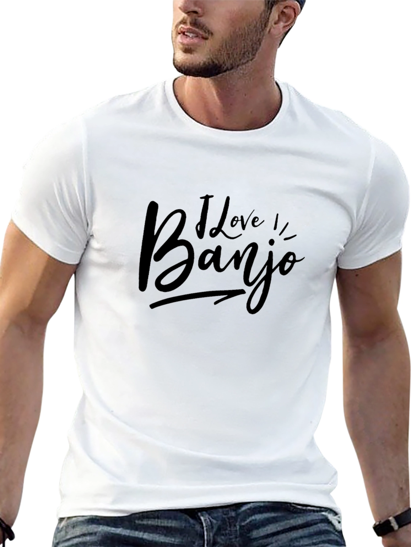 I Love Banjo Black T-Shirt