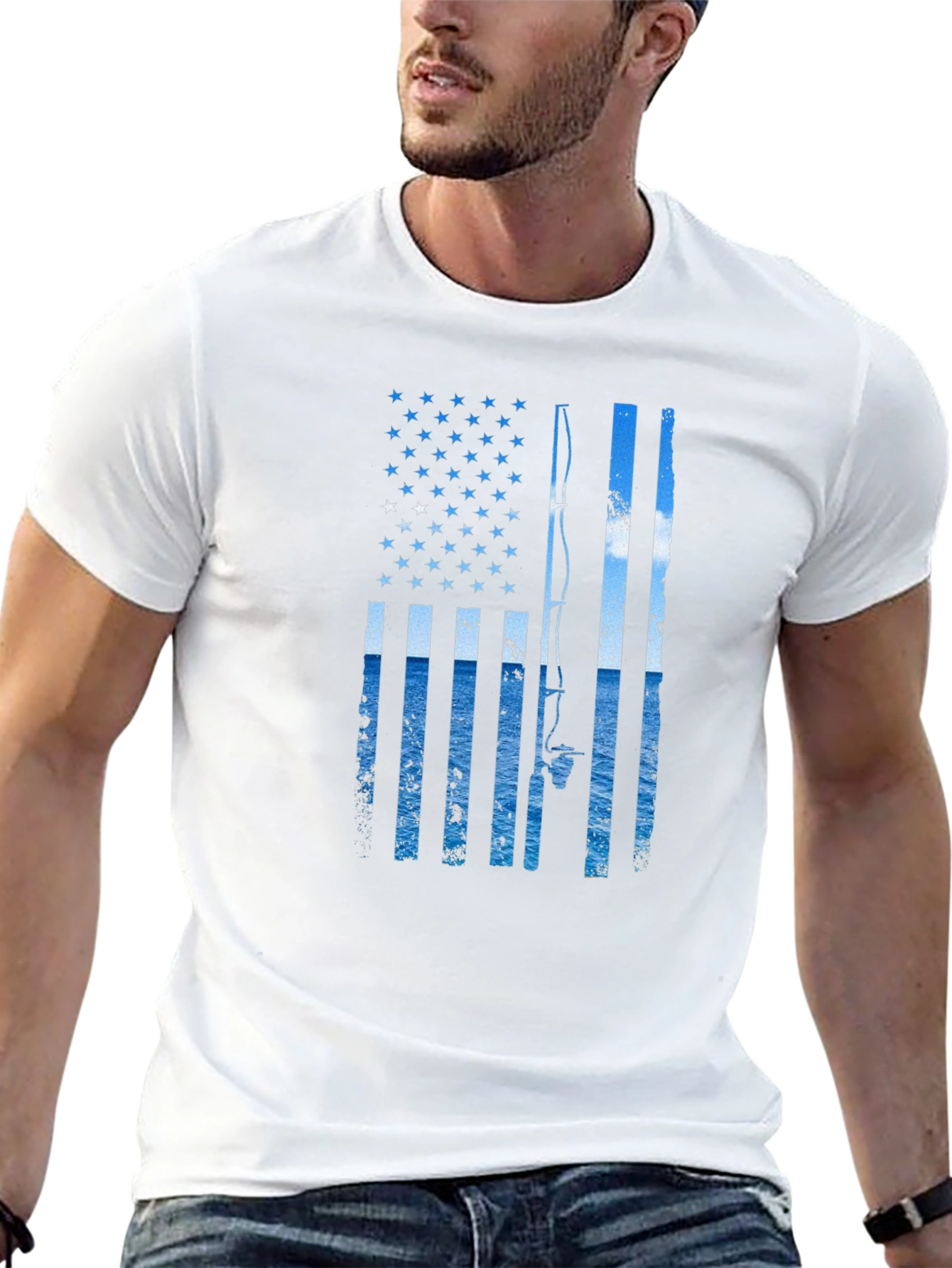 American Fishing Flag T-Shirt