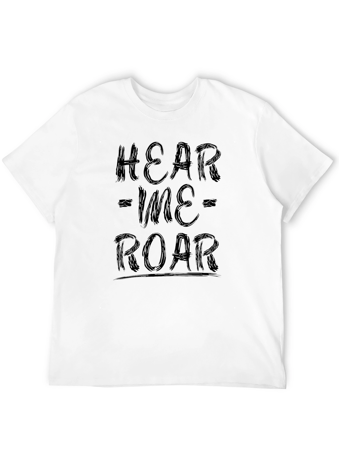 Hear Me Roar Graphic Print Black T-Shirt