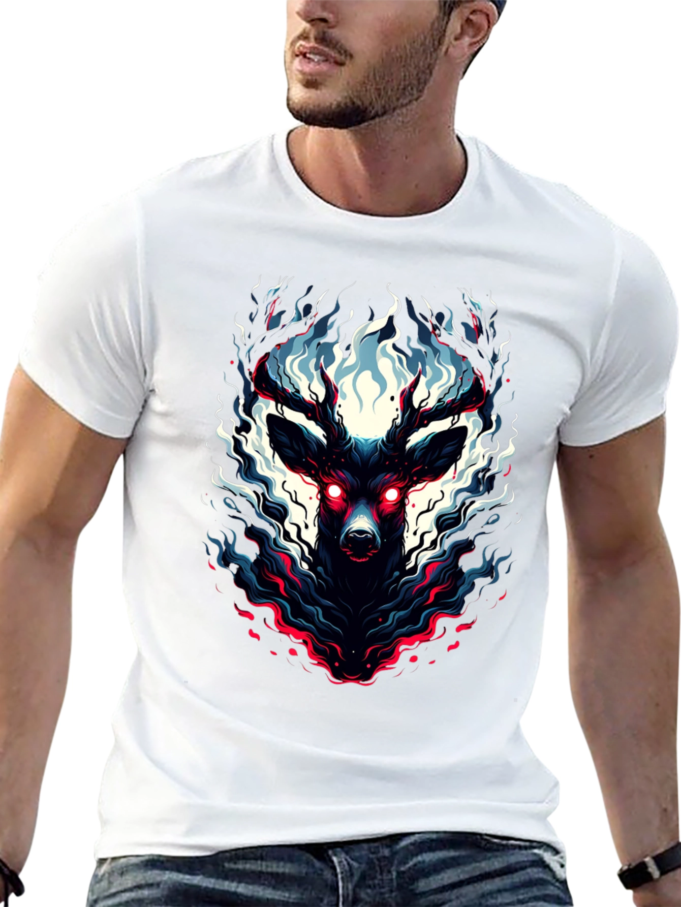 Mystic Deer Graphic Tee - Black T-Shirt