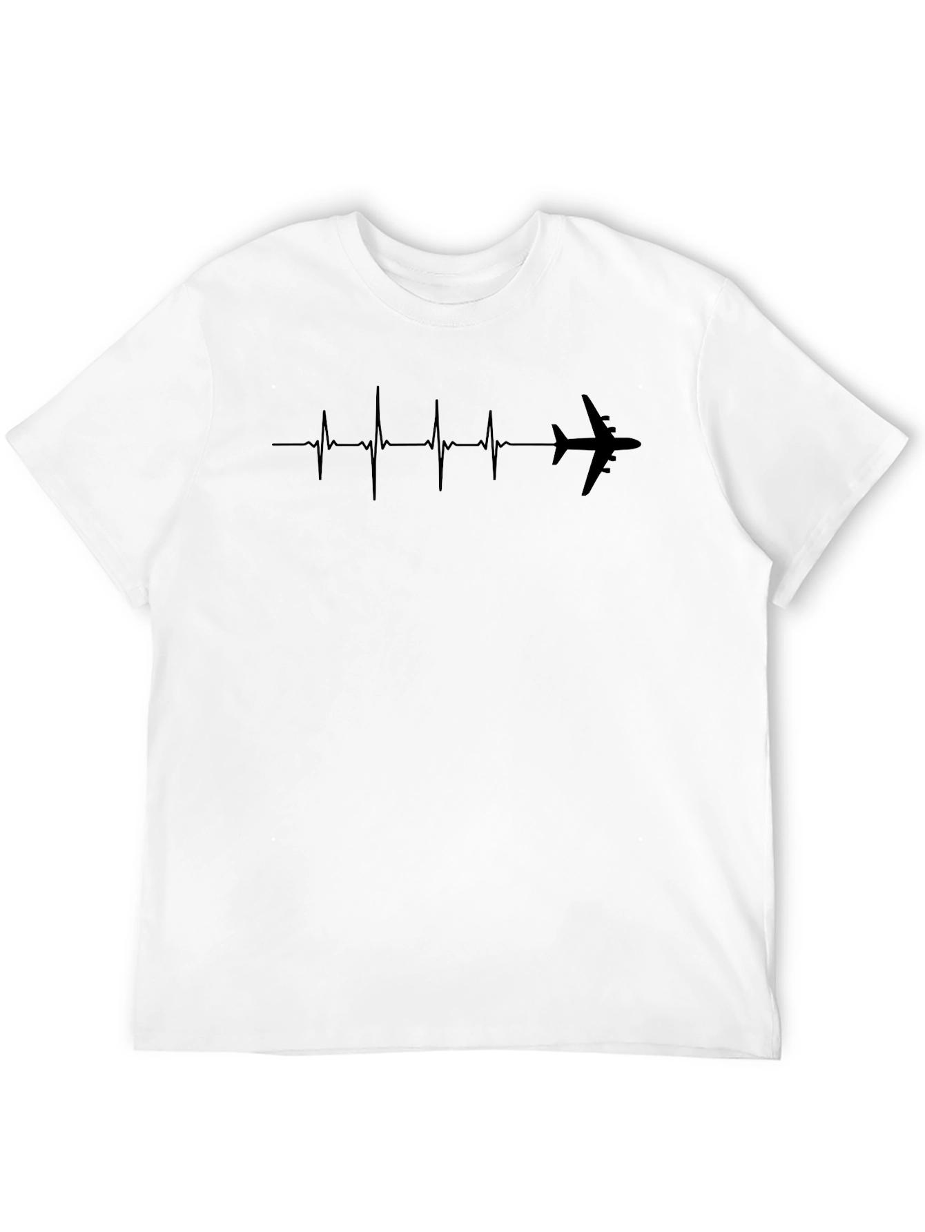 Pilot Heartbeat Black T-Shirt - Aviation Lover Tee
