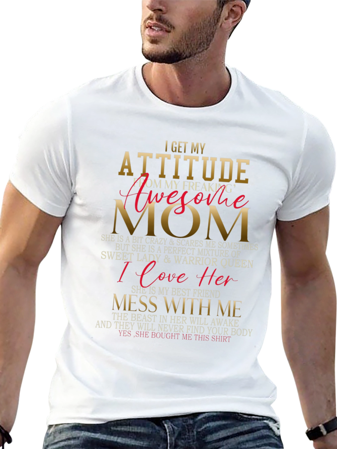 Attitude Awesome Mom Graphic T-Shirt