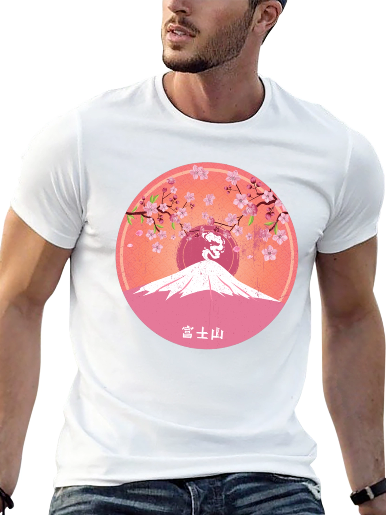 Mount Fuji Cherry Blossom Graphic Tee