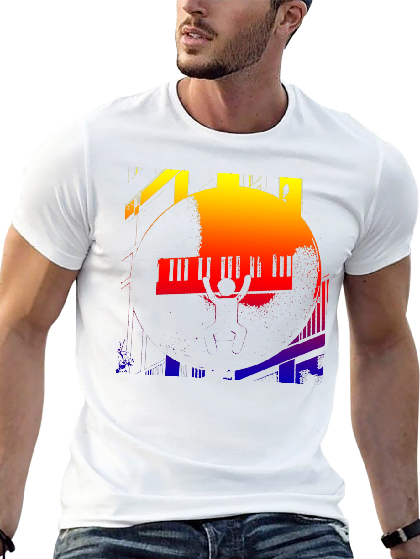 Piano Silhouette Graphic Tee - Black
