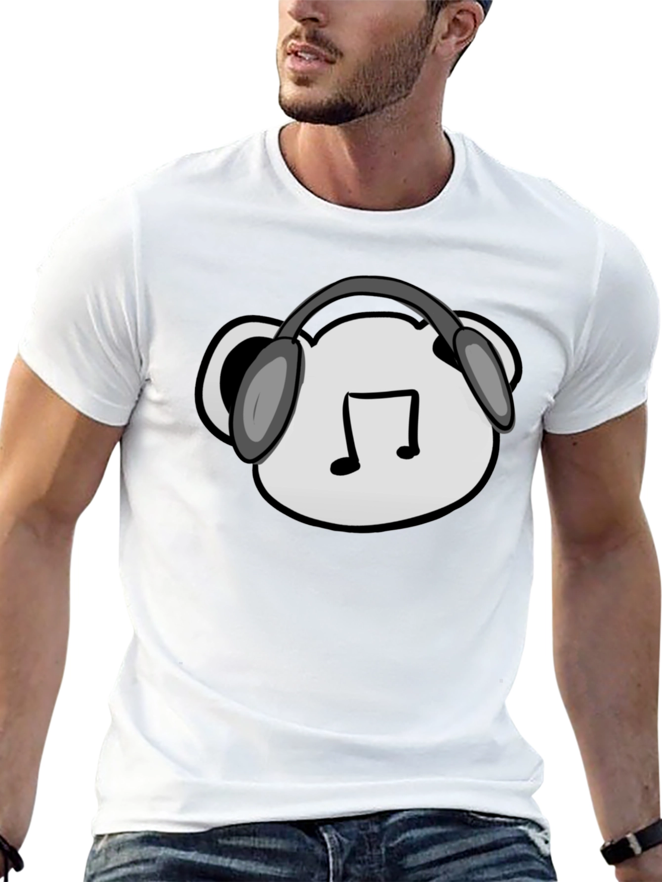 Music Lovers Black Tee with Graphic Design