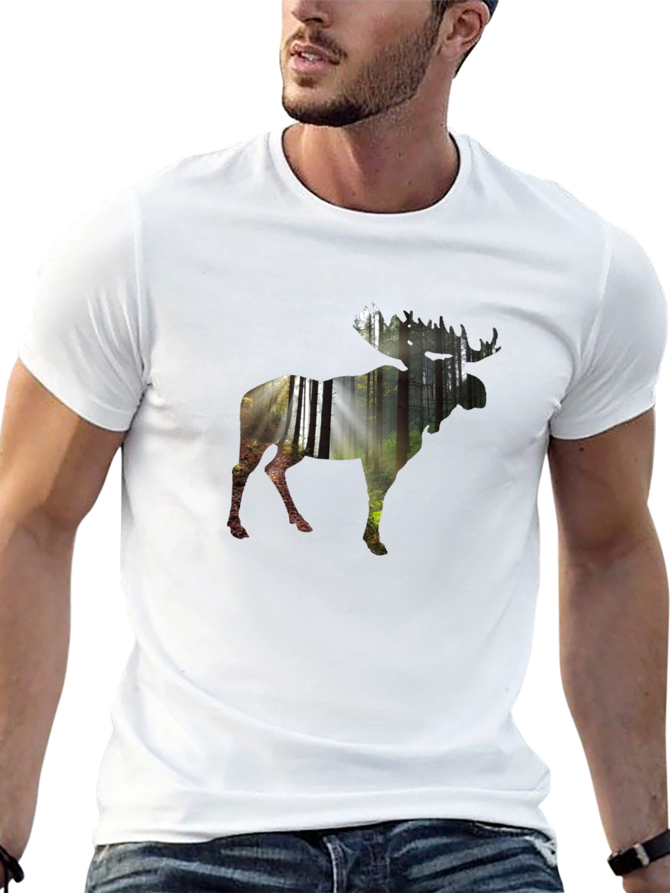 Nature Moose Graphic Tee - Mens Black T-Shirt