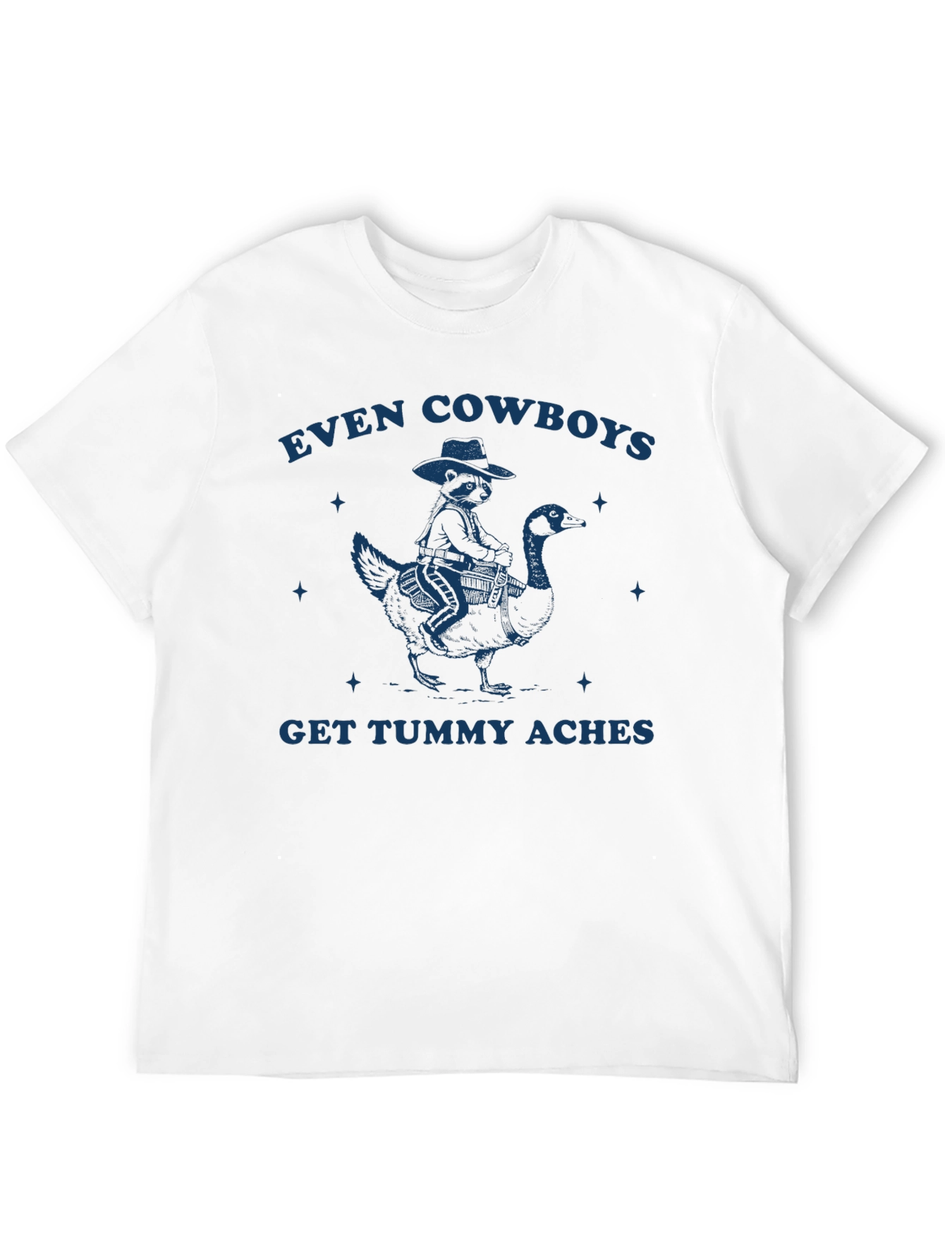 Even Cowboys Tummy Aches Black Graphic Tee