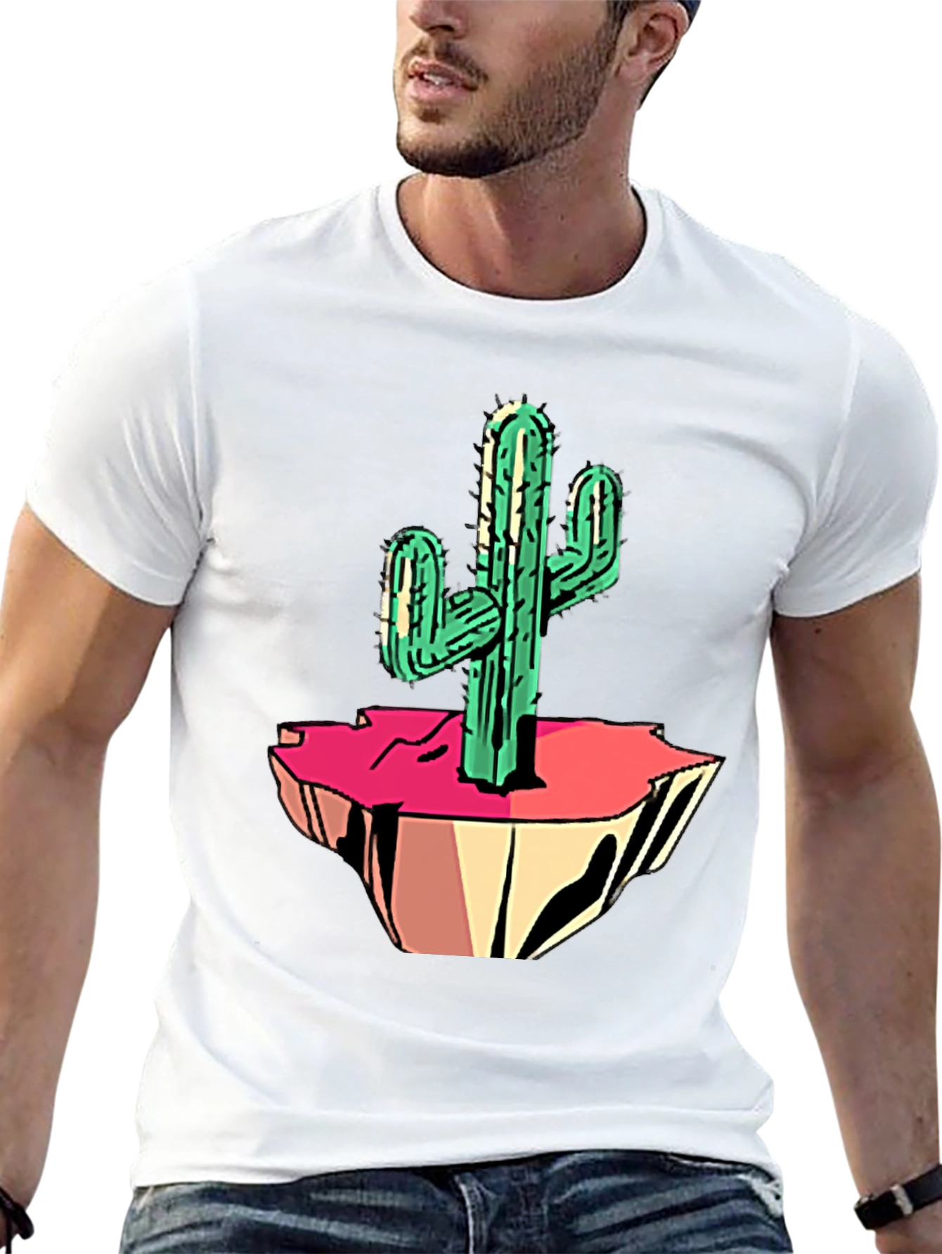 Cactus Graphic Tee - Black Cotton Blend