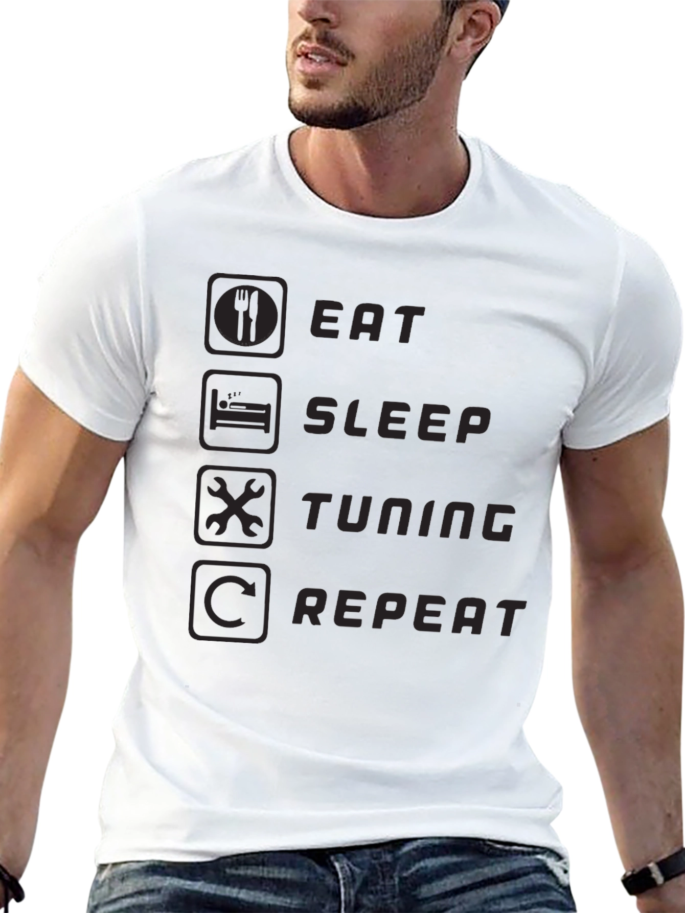 Eat Sleep Tuning Repeat Black T-Shirt