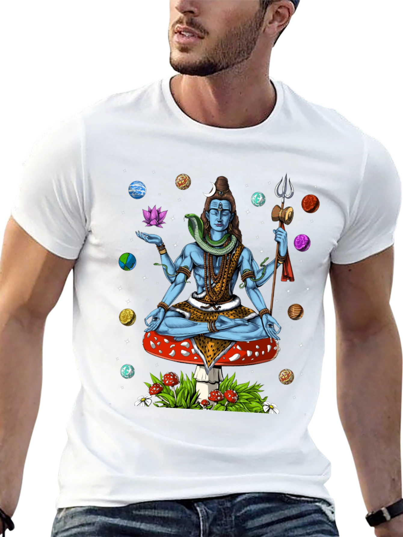 Shiva Mushroom Mens Graphic T-Shirt