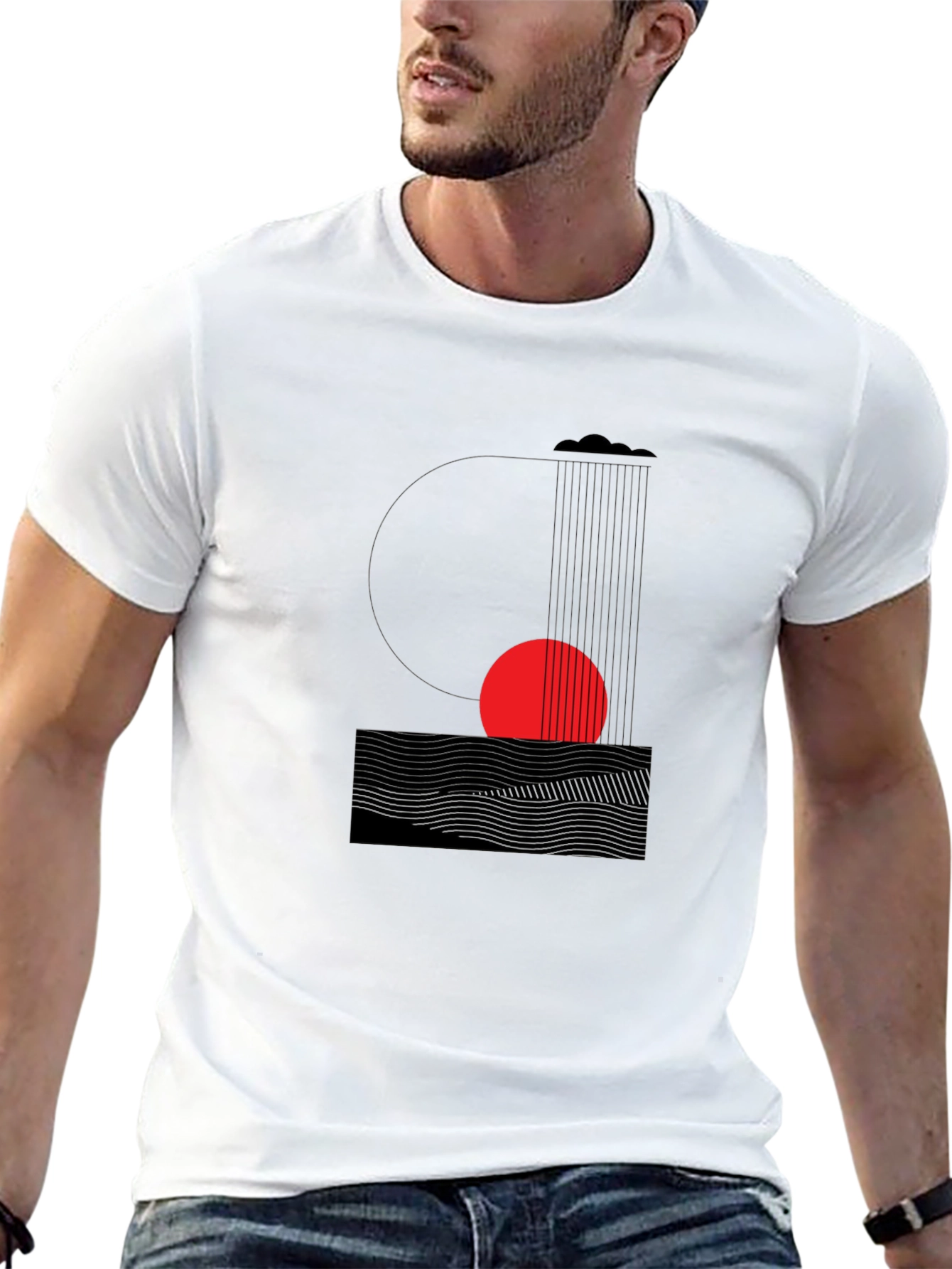 Abstract Graphic Black T-Shirt