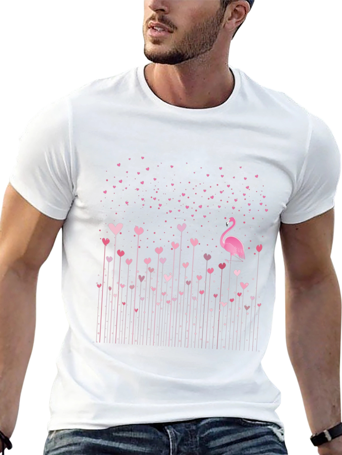 Flamingo Love Heart T-Shirt