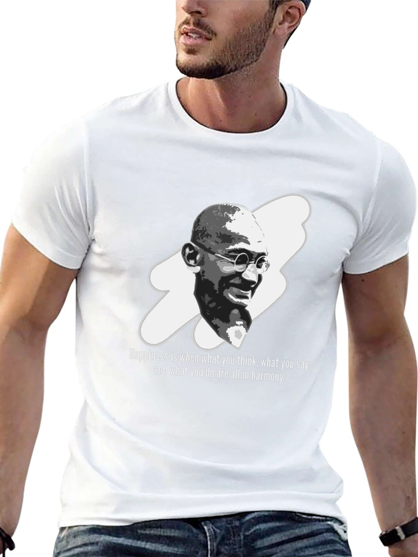 Gandhi Quote Graphic Black T-Shirt