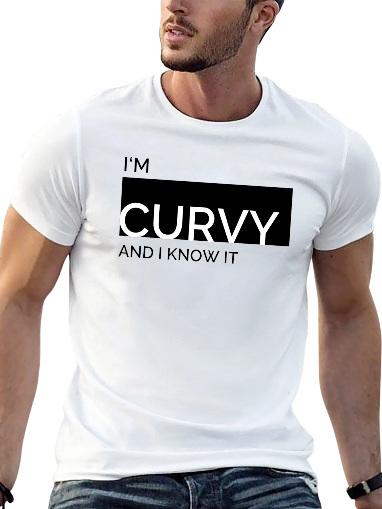 Im Curvy And I Know It Black T-Shirt