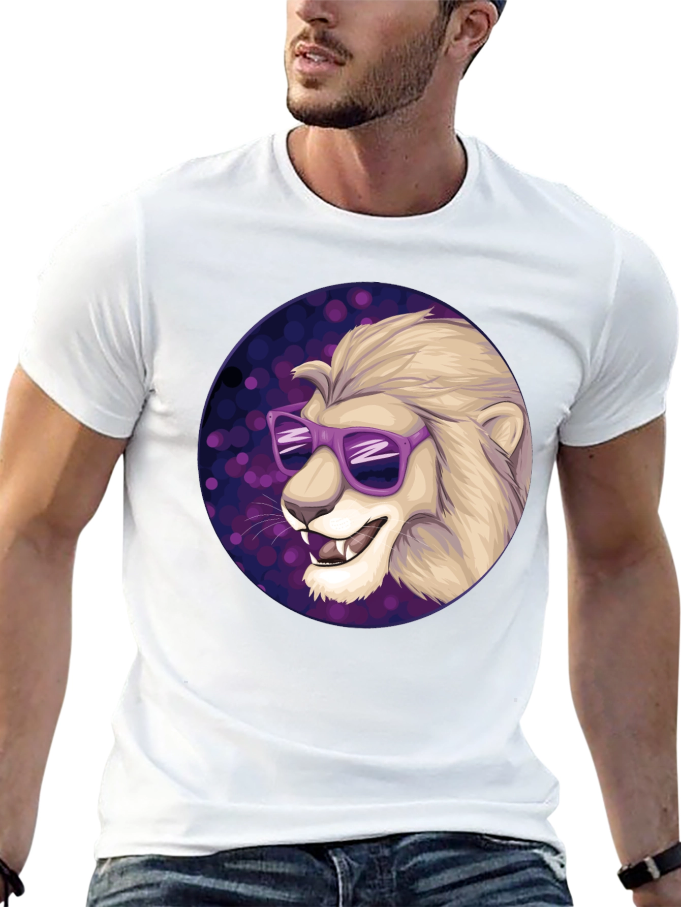 Cool Lion Graphic Tee - Stylish Mens Black T-Shirt