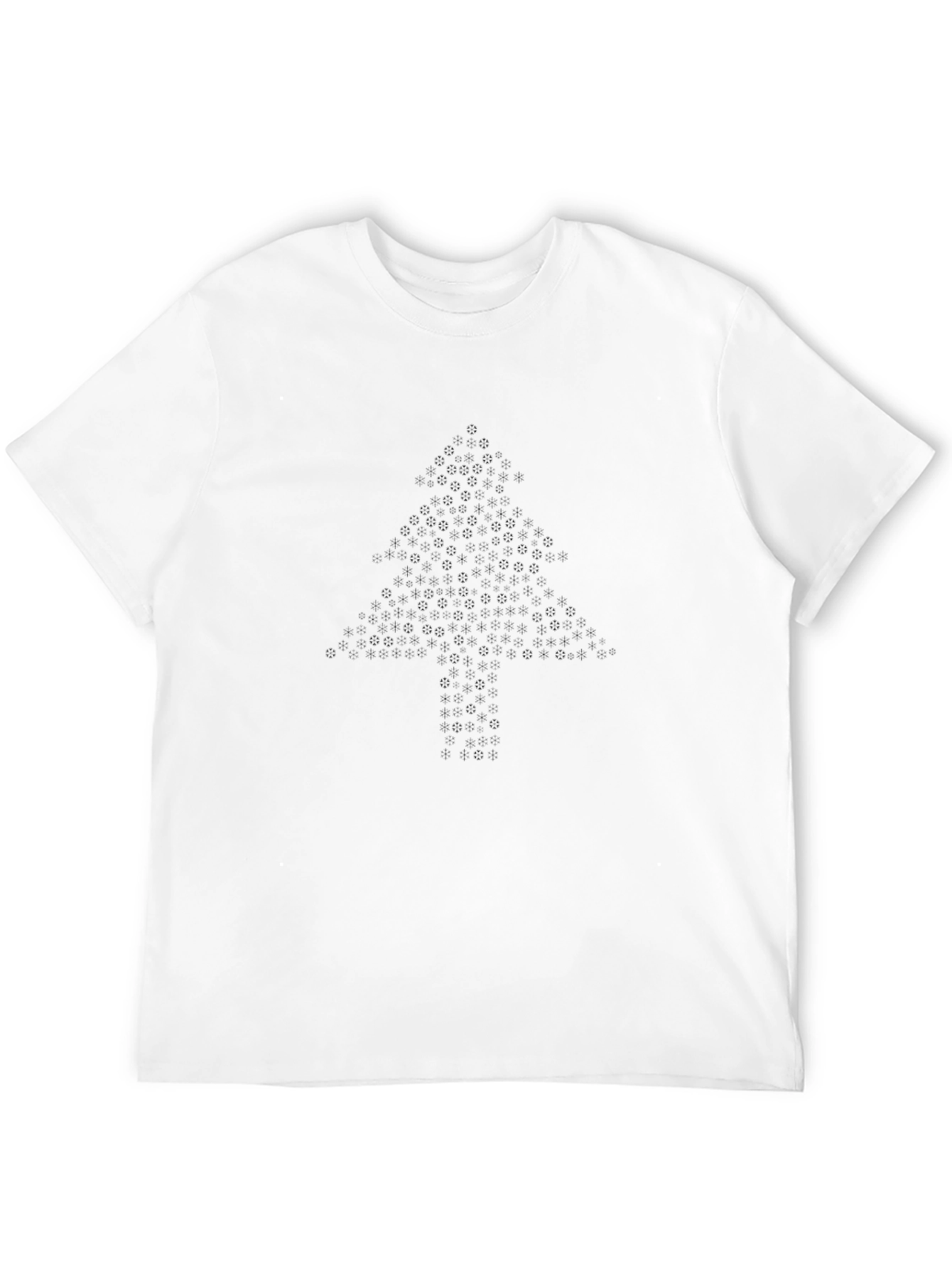 Modern Geometric Tree Graphic Tee - Black