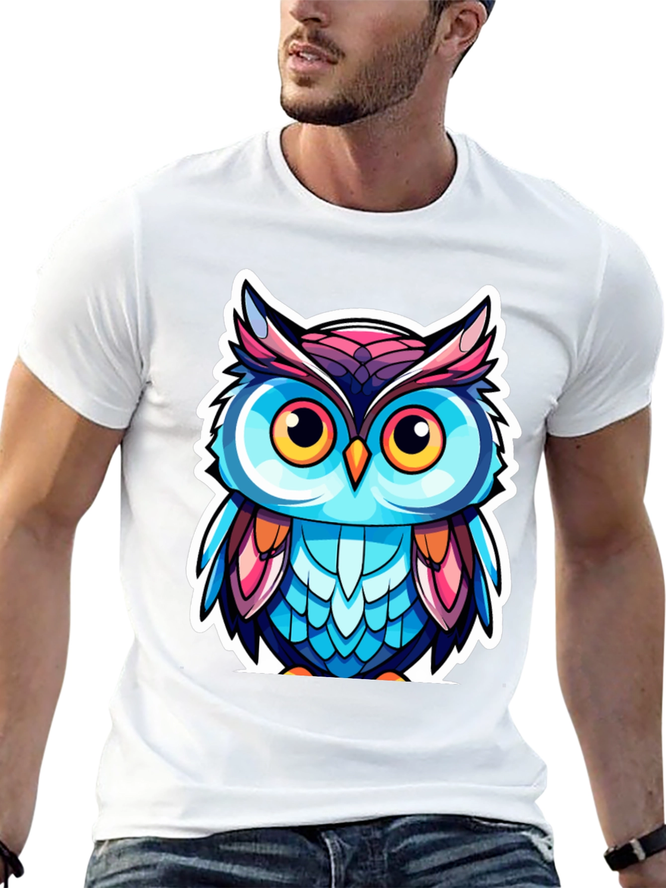 Owl Cartoon Graphic T-Shirt