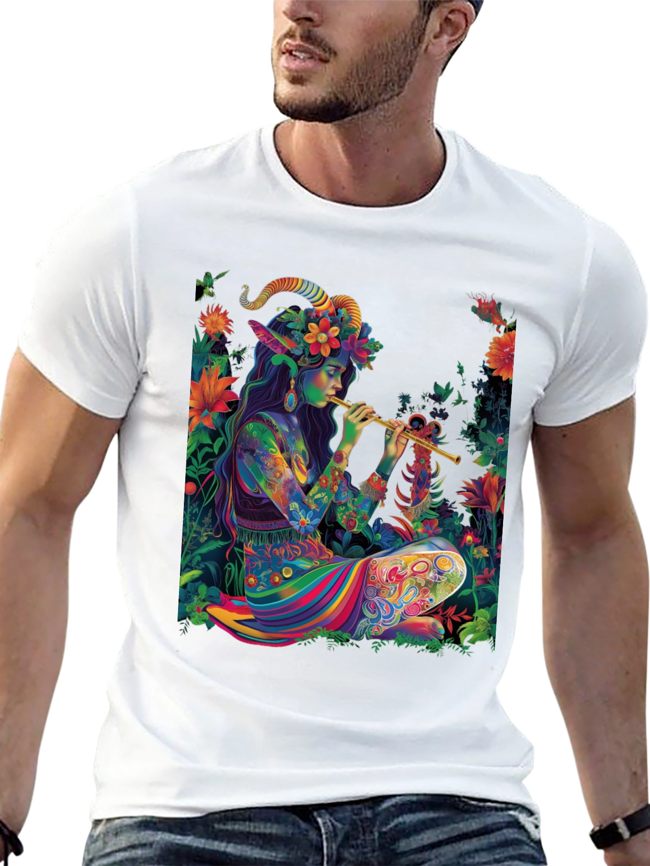 Psychedelic Faun T-Shirt - Unique Graphic Tee