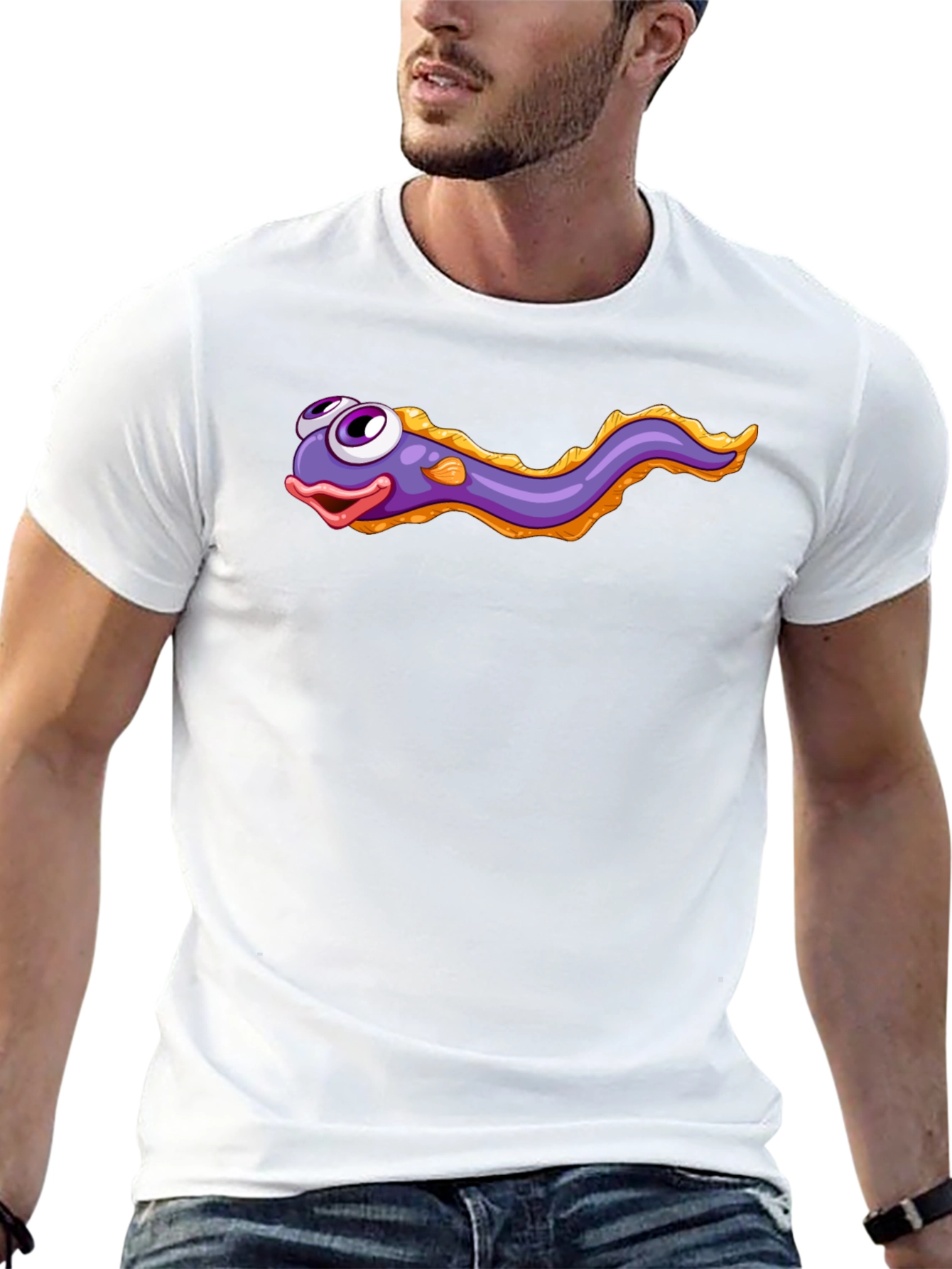 Cartoon Eel Black T-Shirt