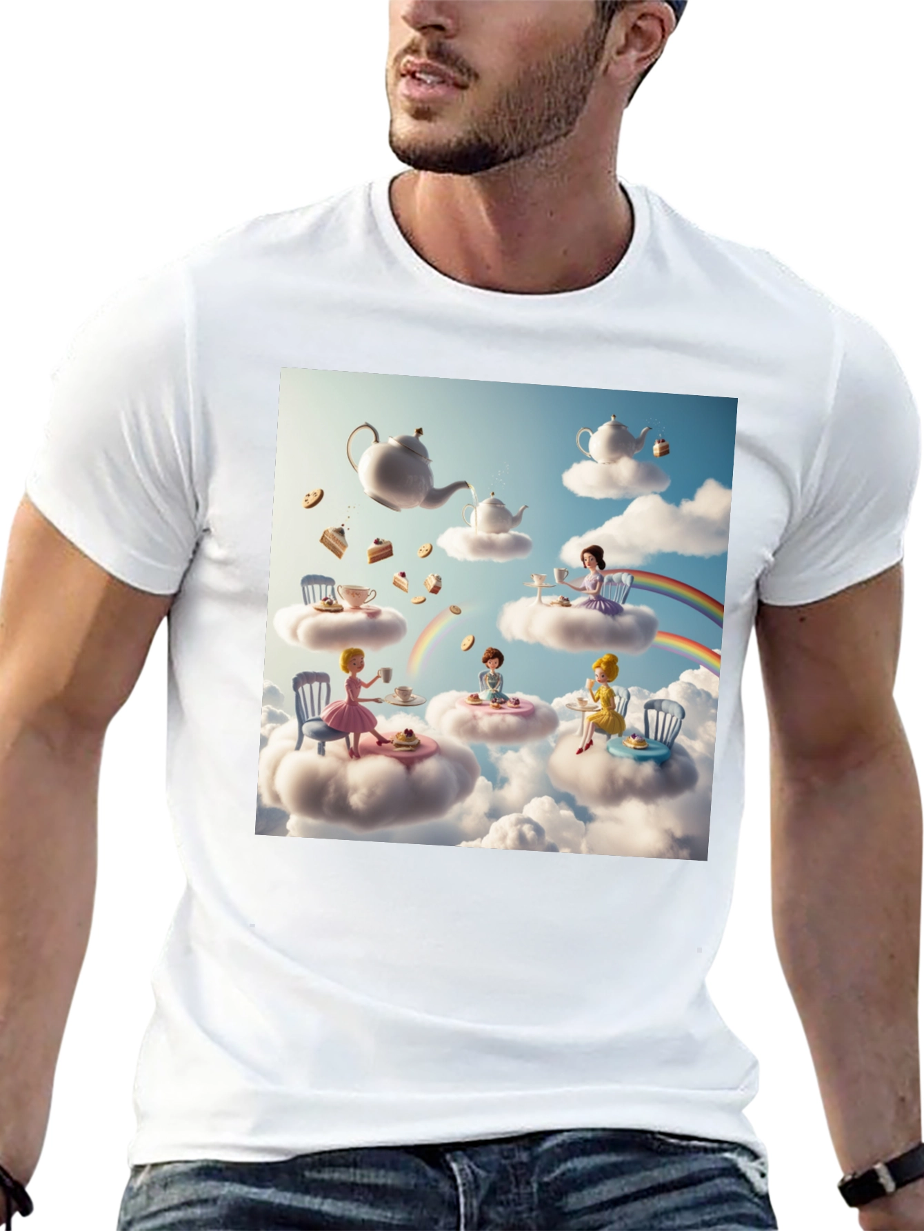 Whimsical Cloud Tea Party T-Shirt