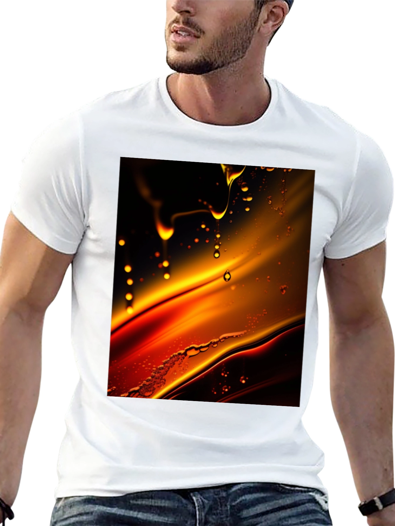 Abstract Liquid Art Black T-Shirt