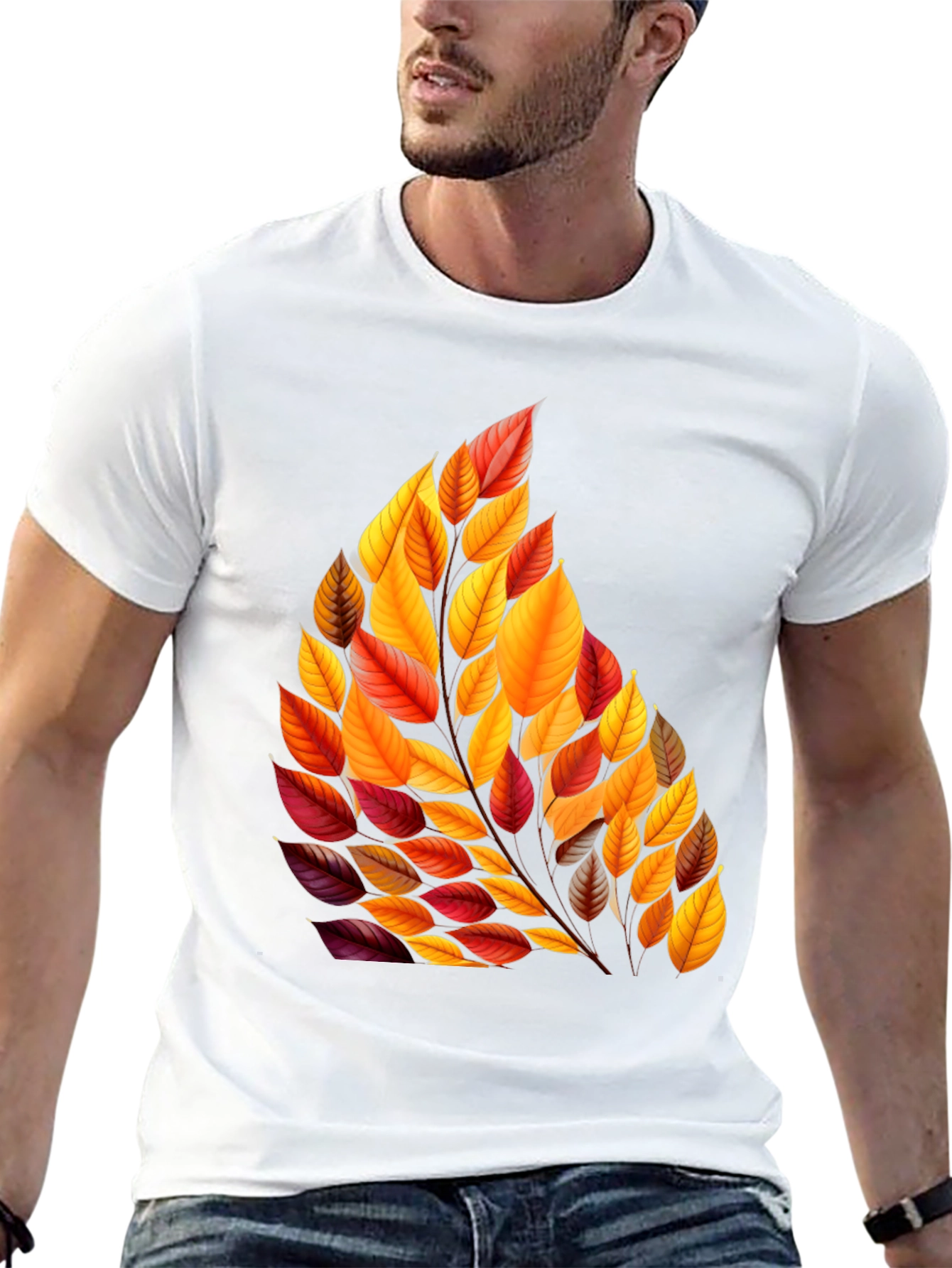 Autumn Leaves Graphic T-Shirt - Stylish Fall Design