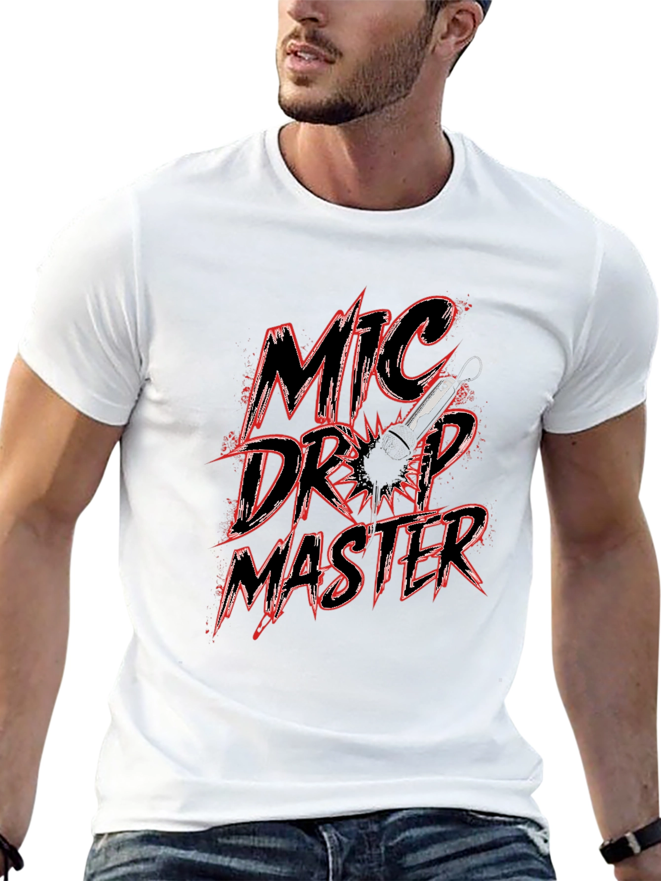 Mic Drop Master Graphic Tee - Black Cotton