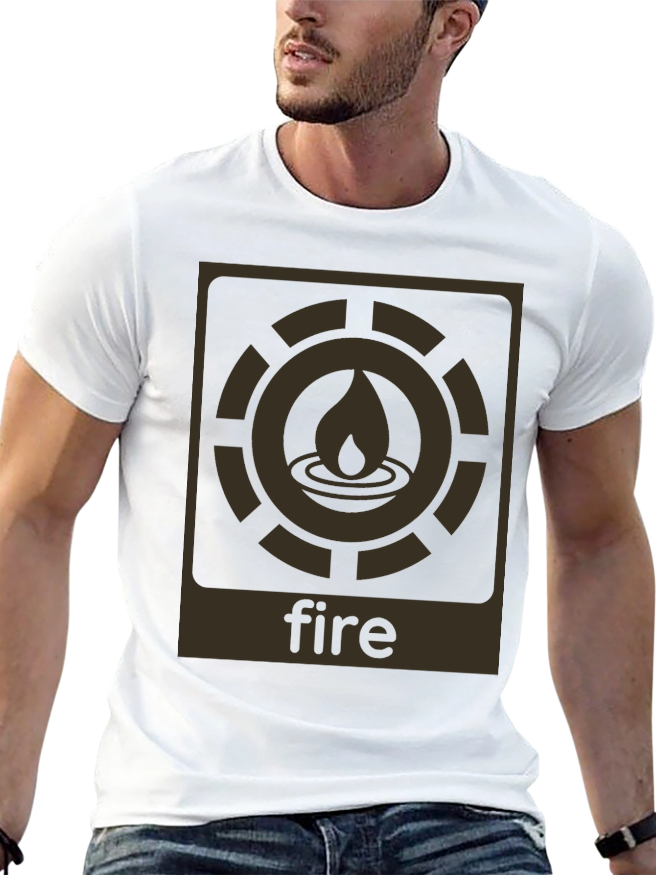 Fire Element Graphic Tee - Black Cotton T-Shirt