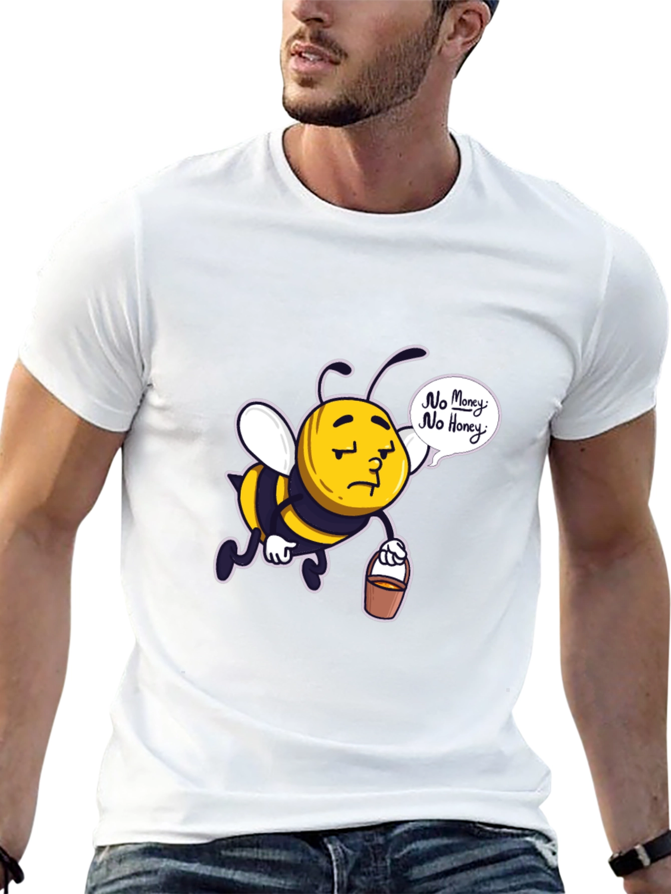 Sad Bee No Money No Honey Black T-Shirt