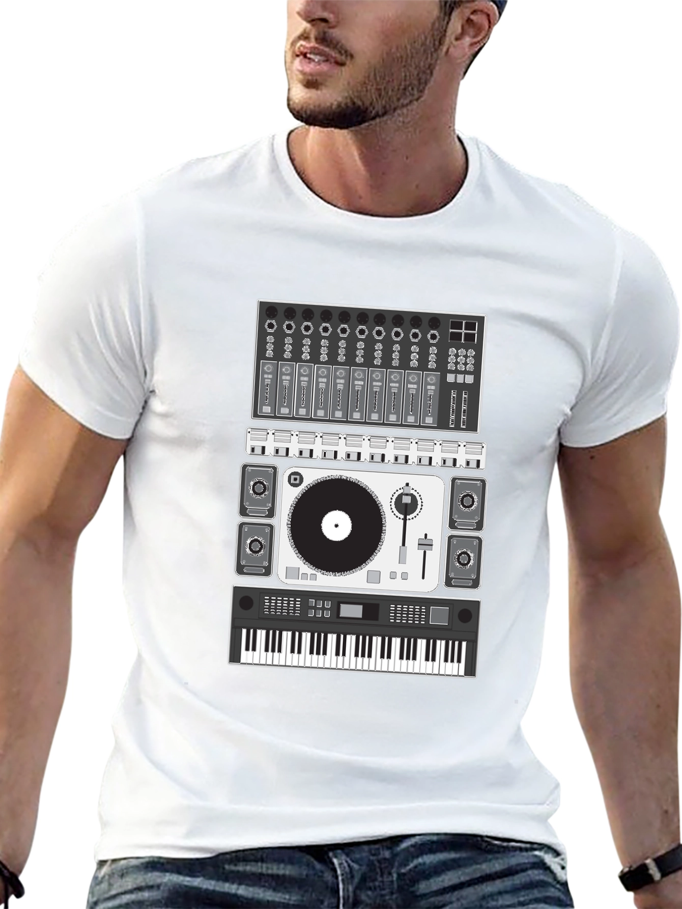 DJ Music Producer Black Graphic T-Shirt