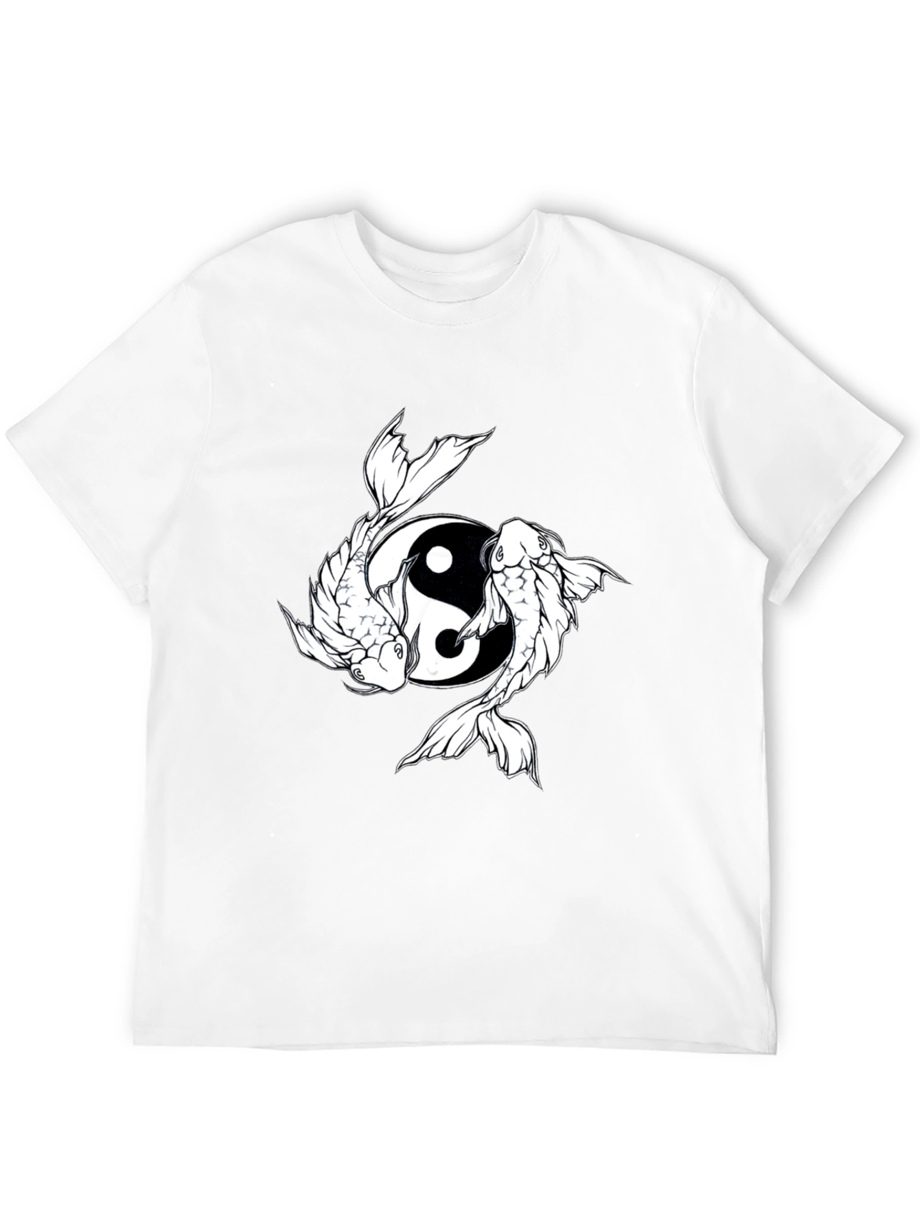 Yin Yang Koi Fish Graphic Tee - Black