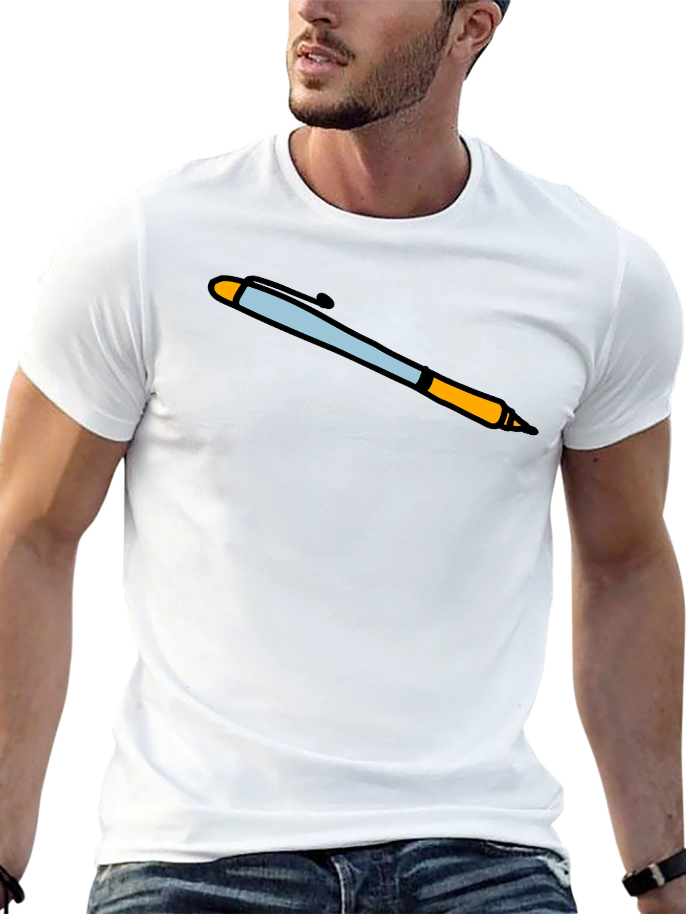 Novelty Pen Graphic Tee - Black