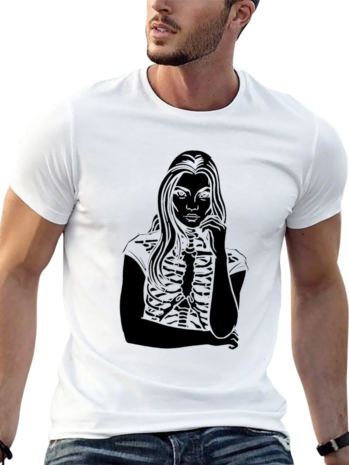 Skeleton Girl Tee - Edgy Graphic T-Shirt