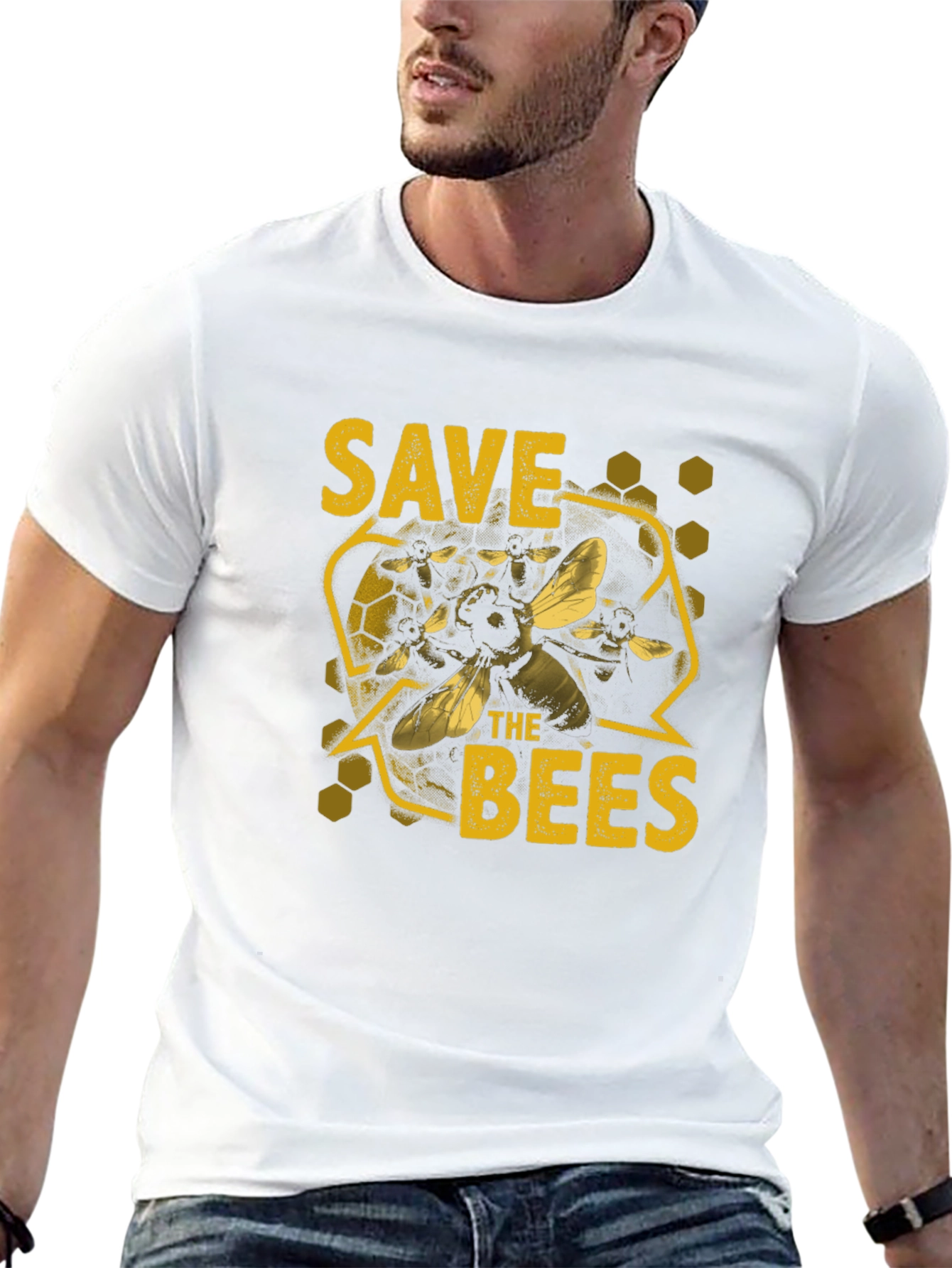 Save the Bees Graphic T-Shirt - Black Cotton Tee