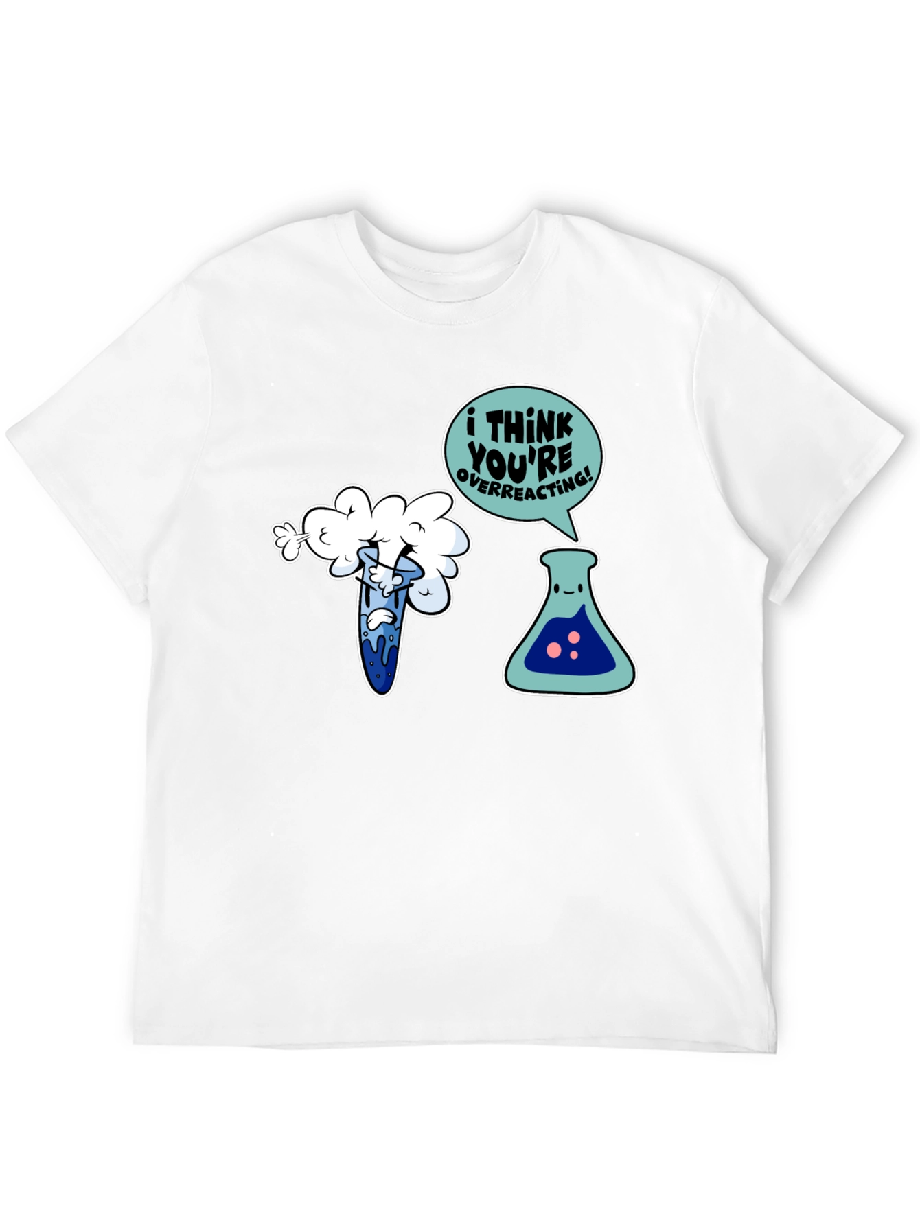 Funny Chemistry T-Shirt: Overreacting Cartoon Tee